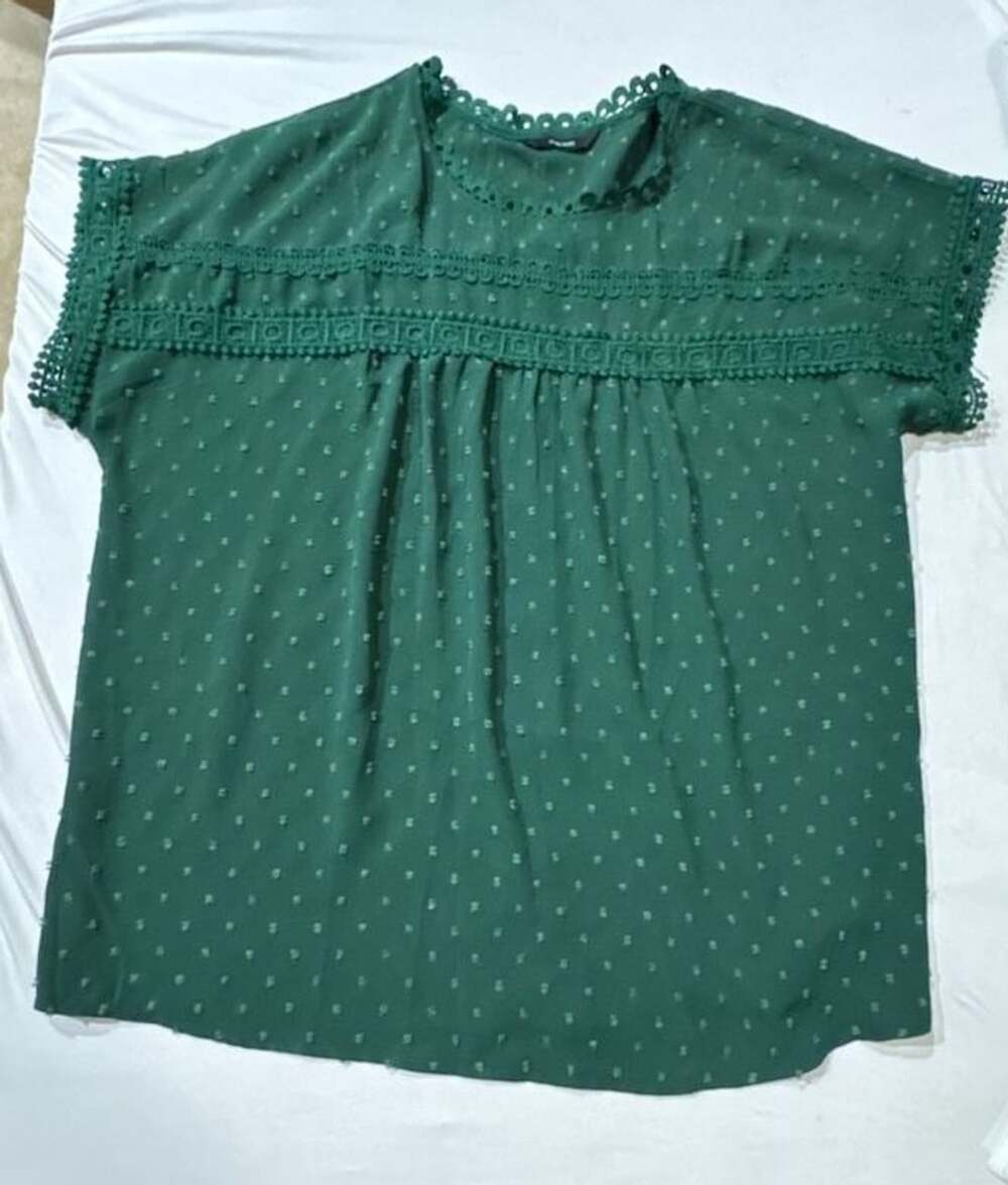 Dokootoo Green Swiss Dot Short Sleeve Lace Crochet Chiffon Boho Blouse
R861 - Picture 1 of 3
